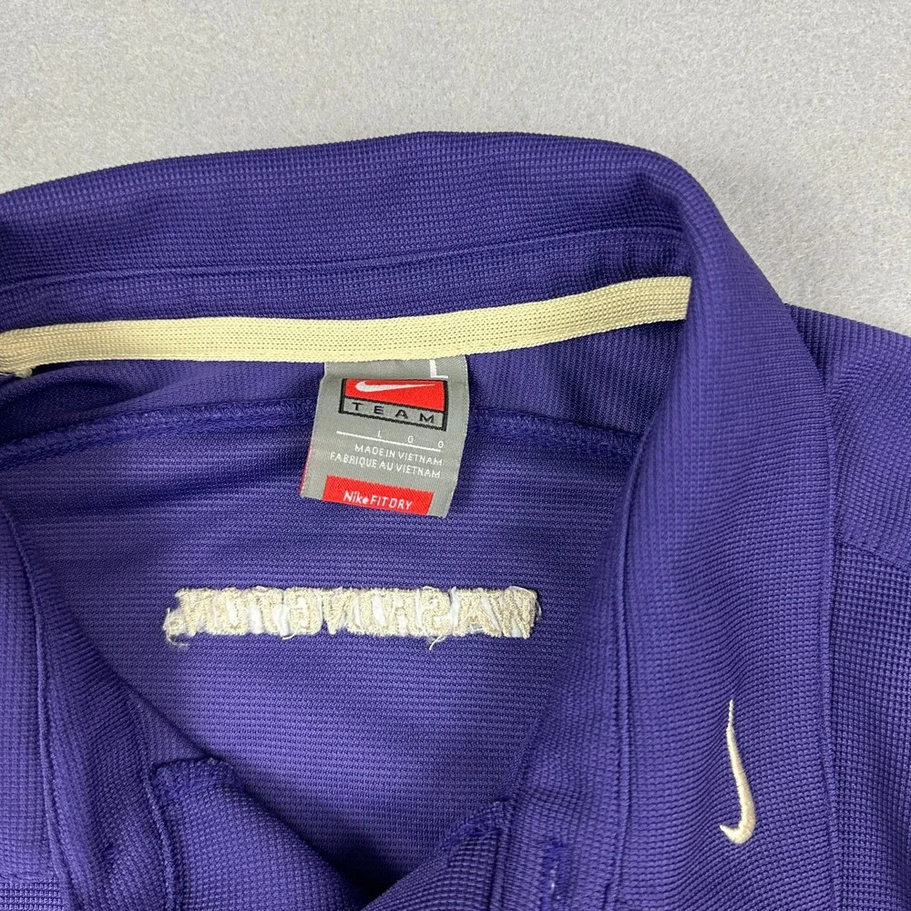 Vintage Washington Huskies Shirt Men Large Purple Nike Team Polo NCAA Y2K L